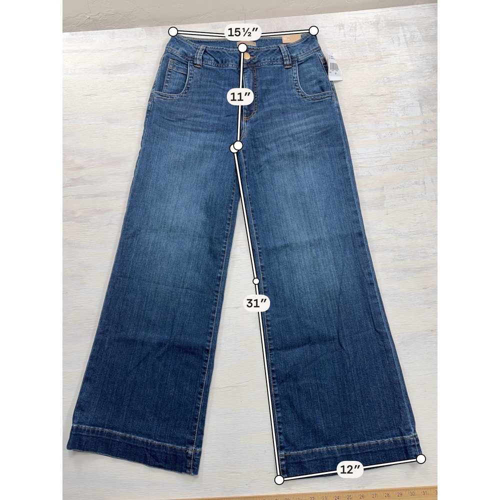KUT from the Kloth Jeans Meg High Rise Wide Leg 10 NWT Decisive Dark Wash Women - Picture 6 of 12